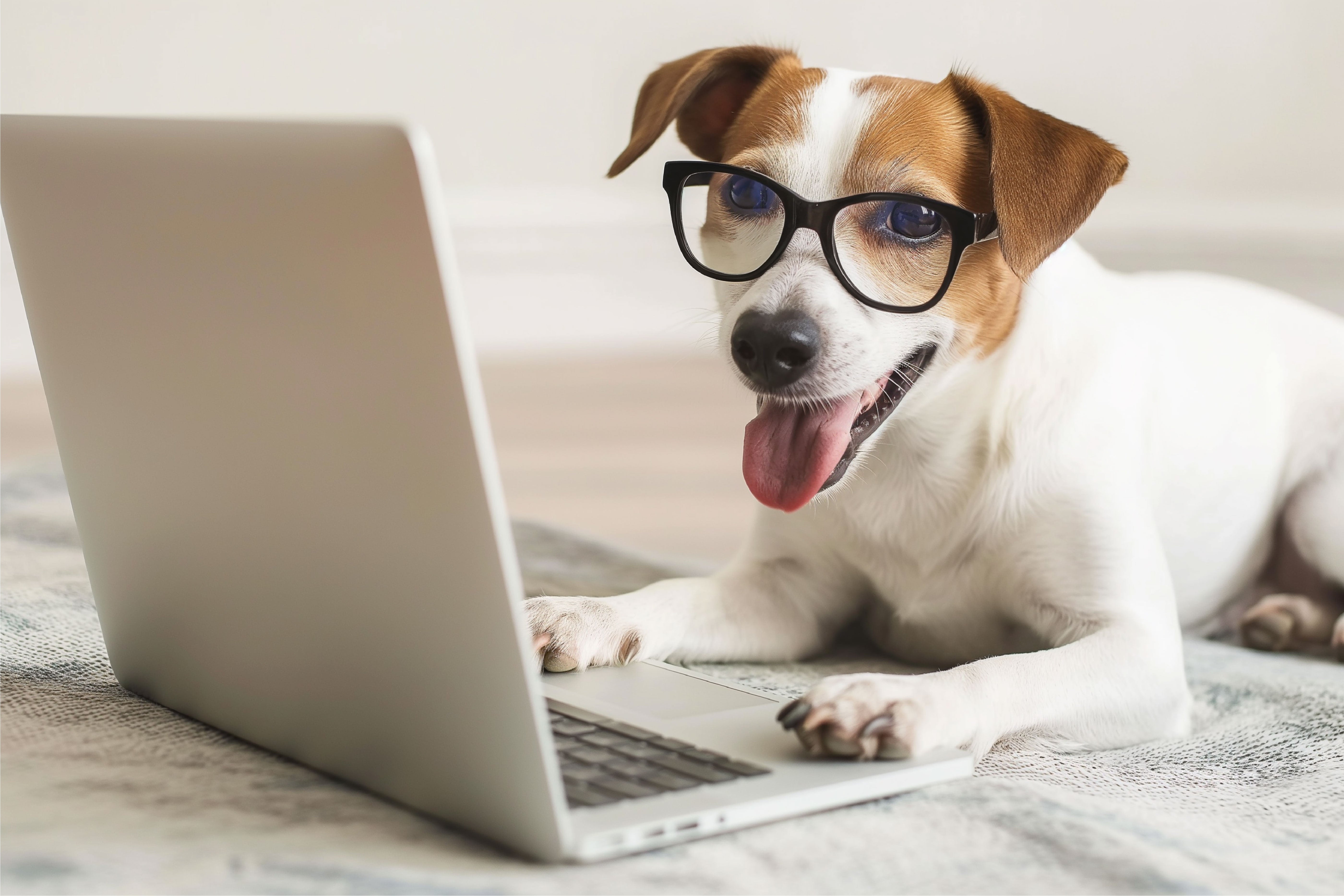 business-pug-working-on-laptop